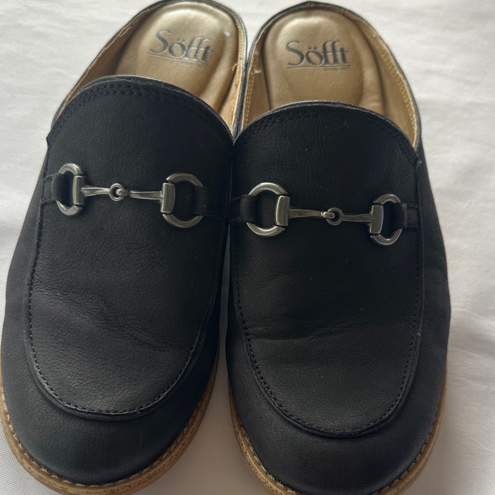 Sofft Black Leather Loafers